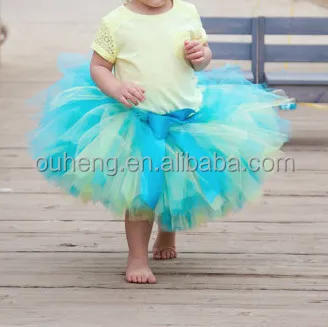 geel blauw baby  tutu  rok  plus size jurk en rokken product 