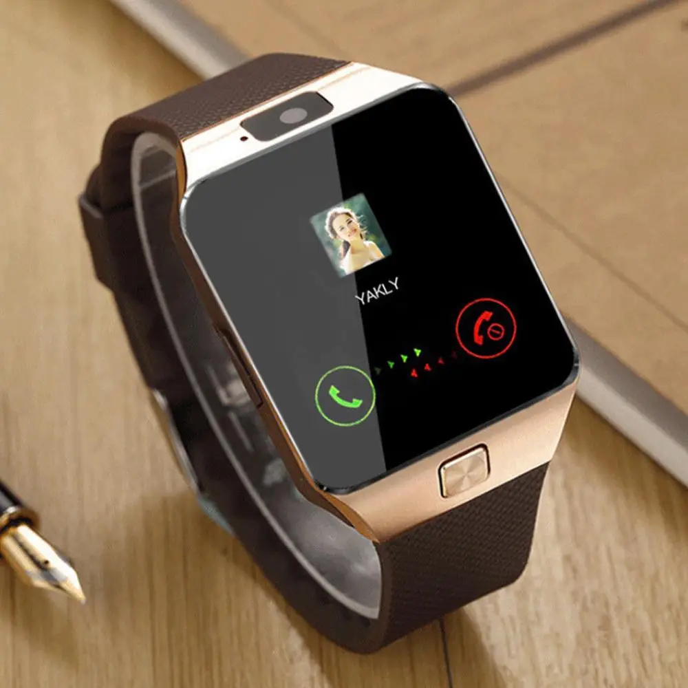 Wholesale  DZ09 Waterproof Smart Watch Mobile Metal Watch Phones SIM Card Multi-language Sport Smart Watch for iphone