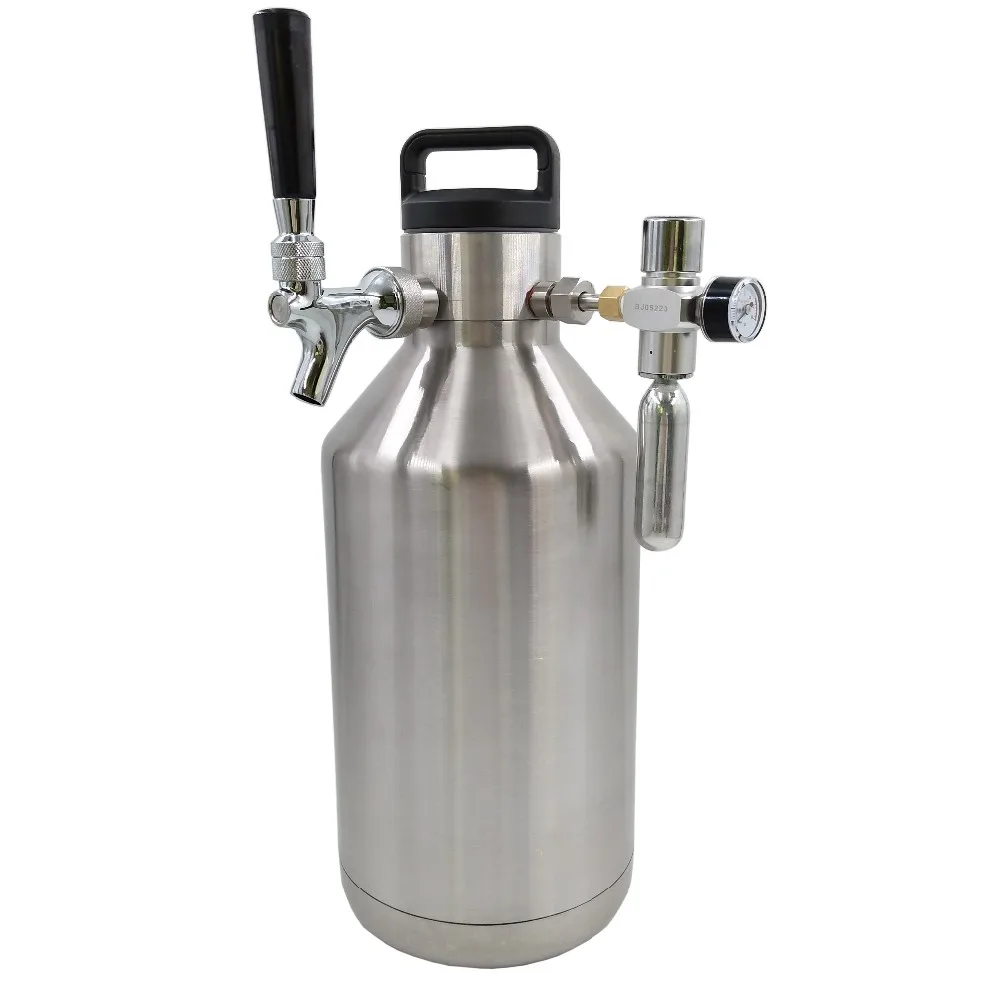 4l De Acero Inoxidable Growler Con Mango Tapa Con Co2 Dispensador Buy Beer Growler Dispenser