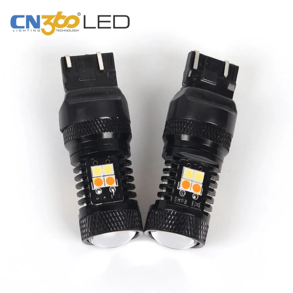 7443 Dual Color Led Fog Light Drl Led Daytime Running Light With White