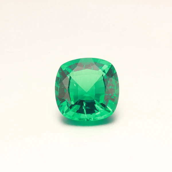 

lab grown Gemstone Normal Weight cushion cut zambia color synthetic emerald, Green