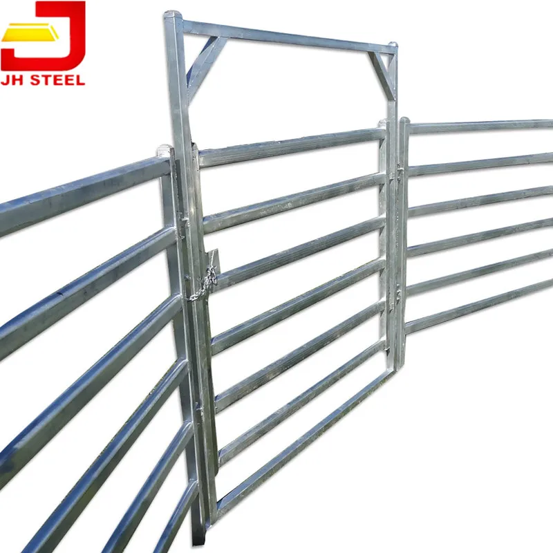 

6 Bar High Quality Welded Galvanized Utility Demountable horse round yard/pens panels, Silver