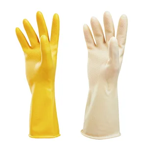 Natural Rubber Latex protective waterproof thick latex wash dishes kitchen household cleaning durable gloves