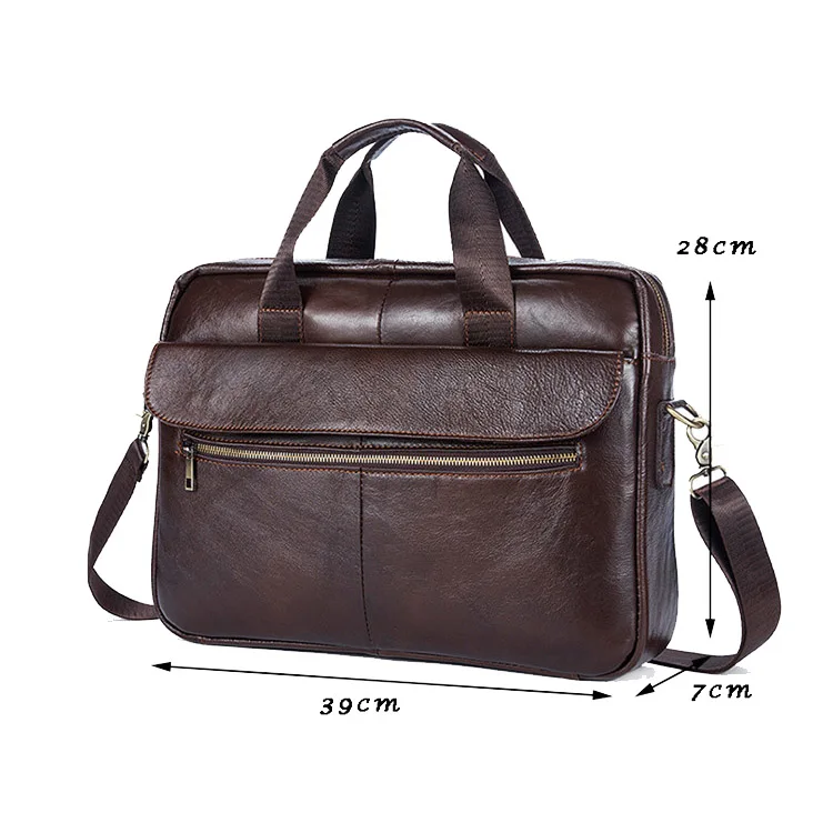 

Low Moq Accept Custom Logo Leather Bag Men 14 In Shoulder Bag Brown Tan No Logo 1117, Coffee