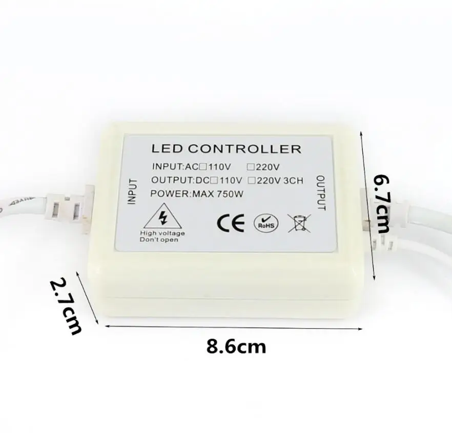 High voltage 110V RGB led strip Controller with 24Keys Wireless IR Remote Control