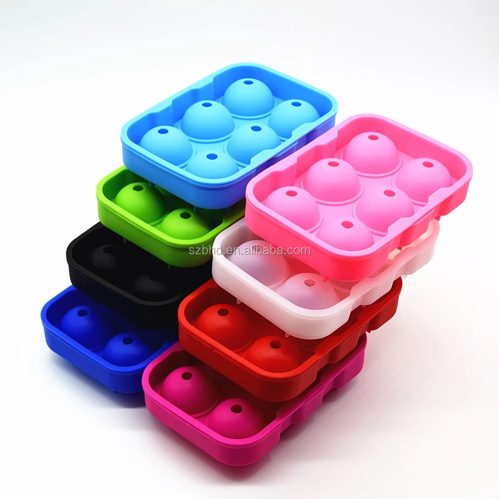 

Factory Price BPA Free 6 Cavity Silicone Ice Ball Mold Maker,Silicone Ball Shaped Ice Cube Tray, We can do all colors from pantone