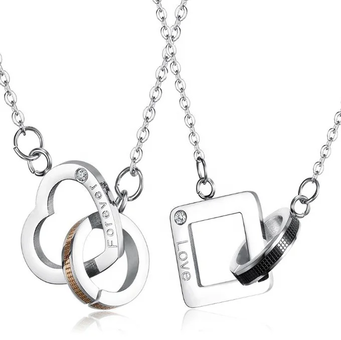 

Hot Selling Items I Love You Couple Pendant Ring Necklace