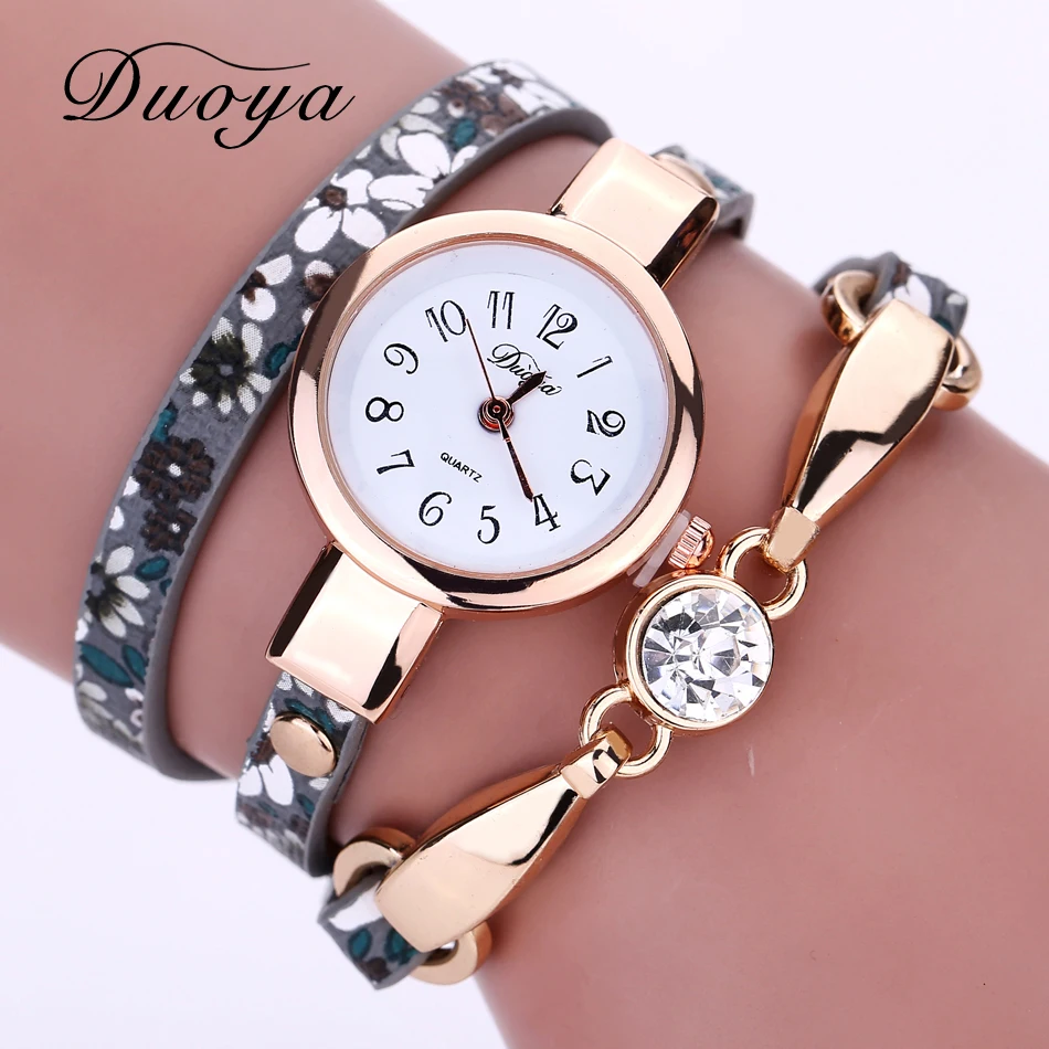 

Duoya Watch Women Brand Flower Luxury Gold Women Luxury Bracelet Watch Dress Vintage Female Electronic Wrist Watch Women, Colorful