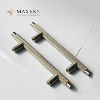 Maxery Brass Furniture Handles And Knobs Stain Nickle Knurling