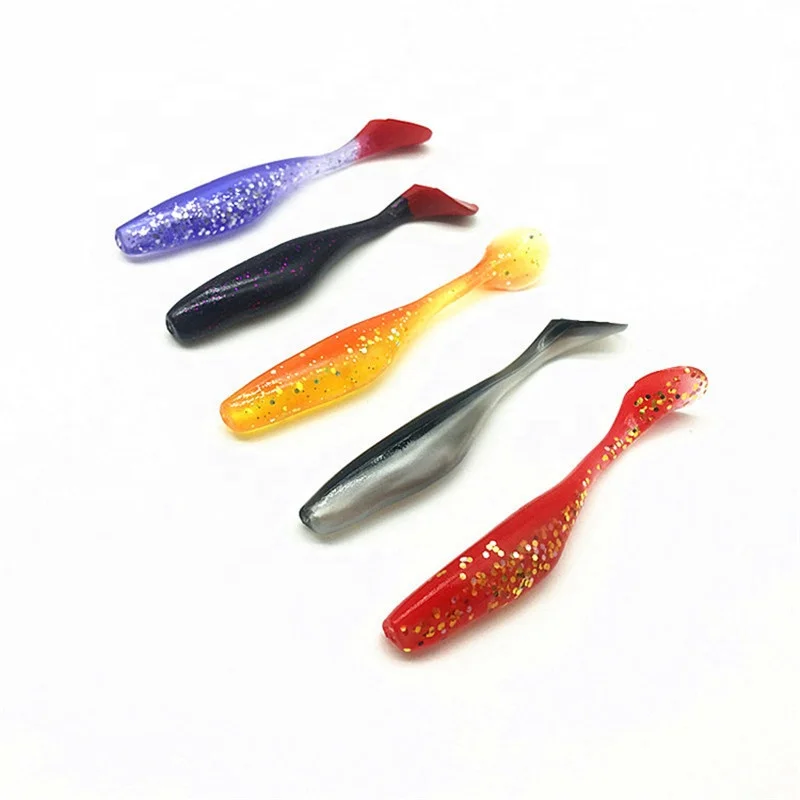 

90mm double colors PVC paddle tail soft fishing lure