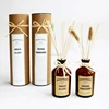 2019 glass bottle with 100ml refill oil natural sticks in kraft paper tube strong fragrance reed stick diffuser gift set