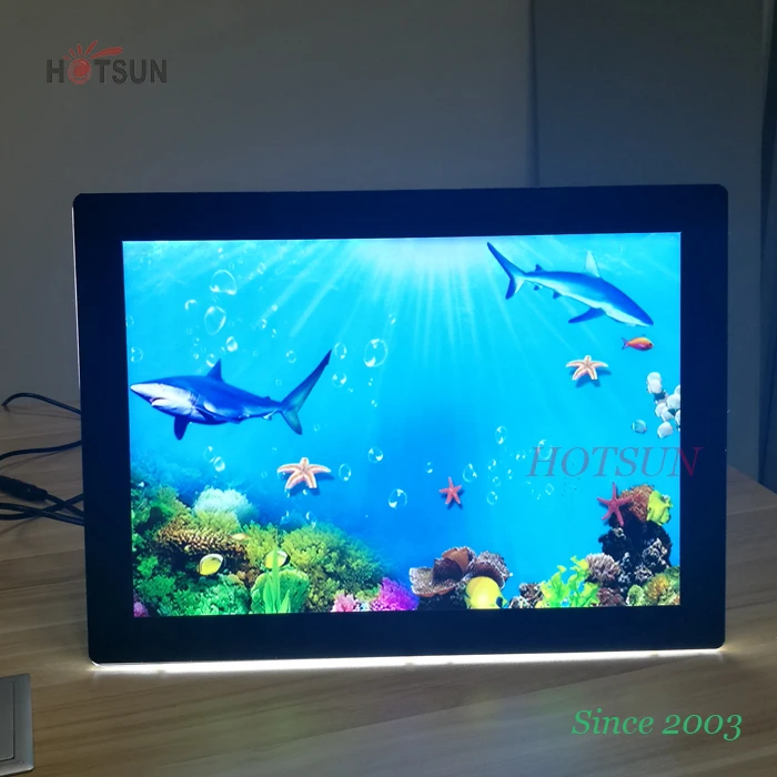 Wall Mounted A5 A4 A3 A2 A1 Led Light Up Acrylic Photo Frame Led