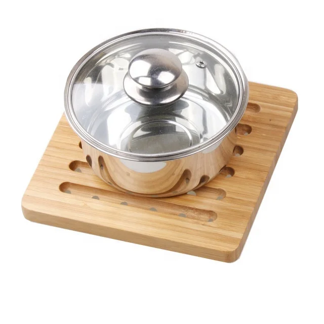 

customized round or square hot pot pad bamboo