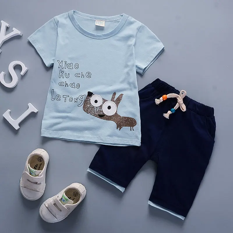 

New Arrival online shopping blue stylish little boys clothes with cartoon animal, As pictures shows;we can according to your request also
