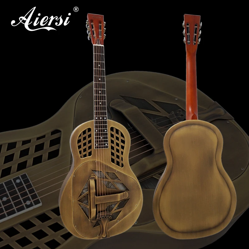 Aiersi Brand Bell Brass Dobro Blues Slide Bluegrass Acoustic Tricone