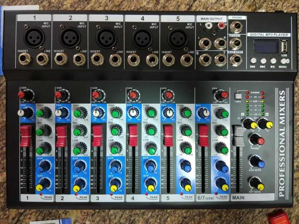 Oem 7 Channel Music Audio Mixer For Sale Recording Mp3 Lcd Player 3 ...
