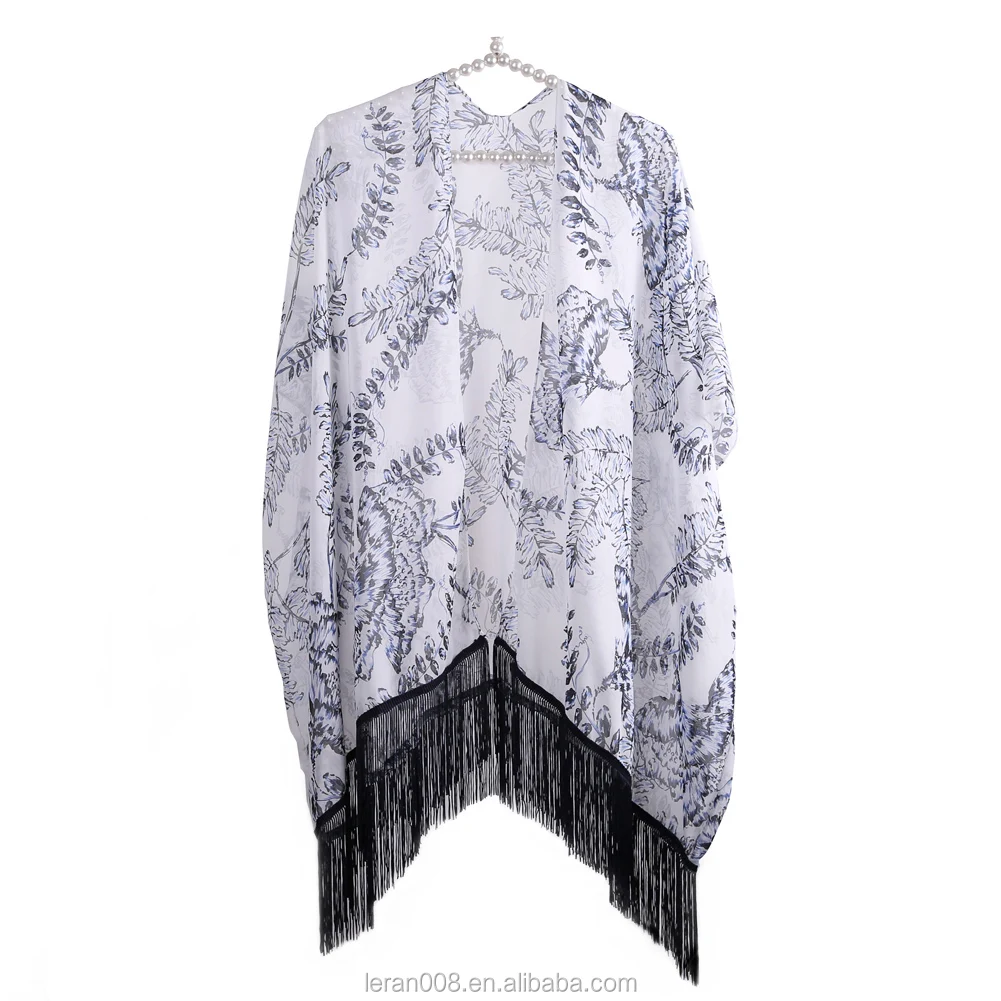 

Fashion design printed boho beach fashion long summer kimono, Picture