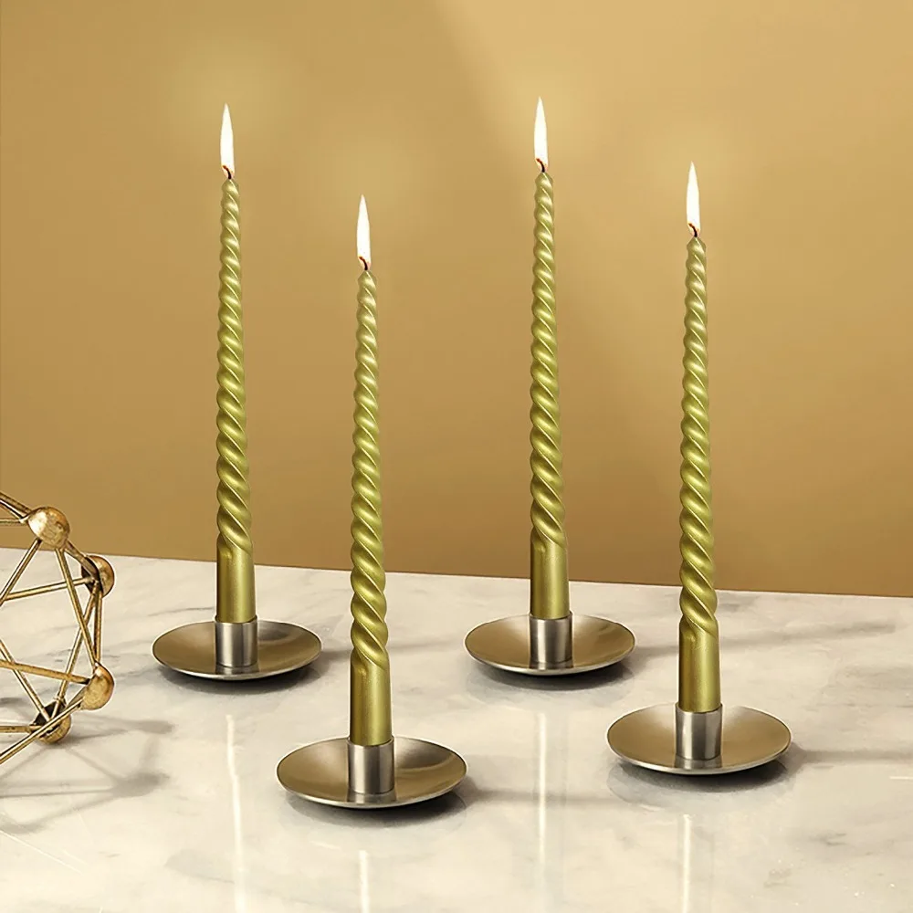 Gold Dinner Dining Table Wedding Spiral Long Candles Buy Gold Dinner