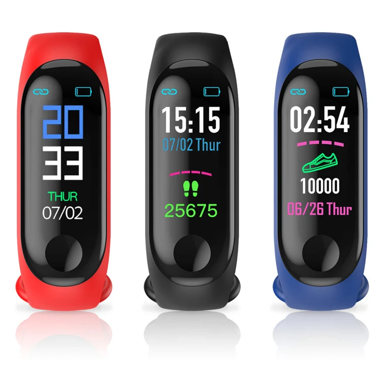 

2019 Fashion M3 Android Smart Watch Band For Fitness Tracker Sport Smart Bracelet USB Health Watches, Many color ,you can mix color