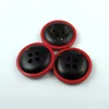 4 holes high class natural material horn button with red rim