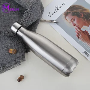 Image of Customized no sweat double wall insulated reusable colored cola shaped 304 stainless steel sport water bottles