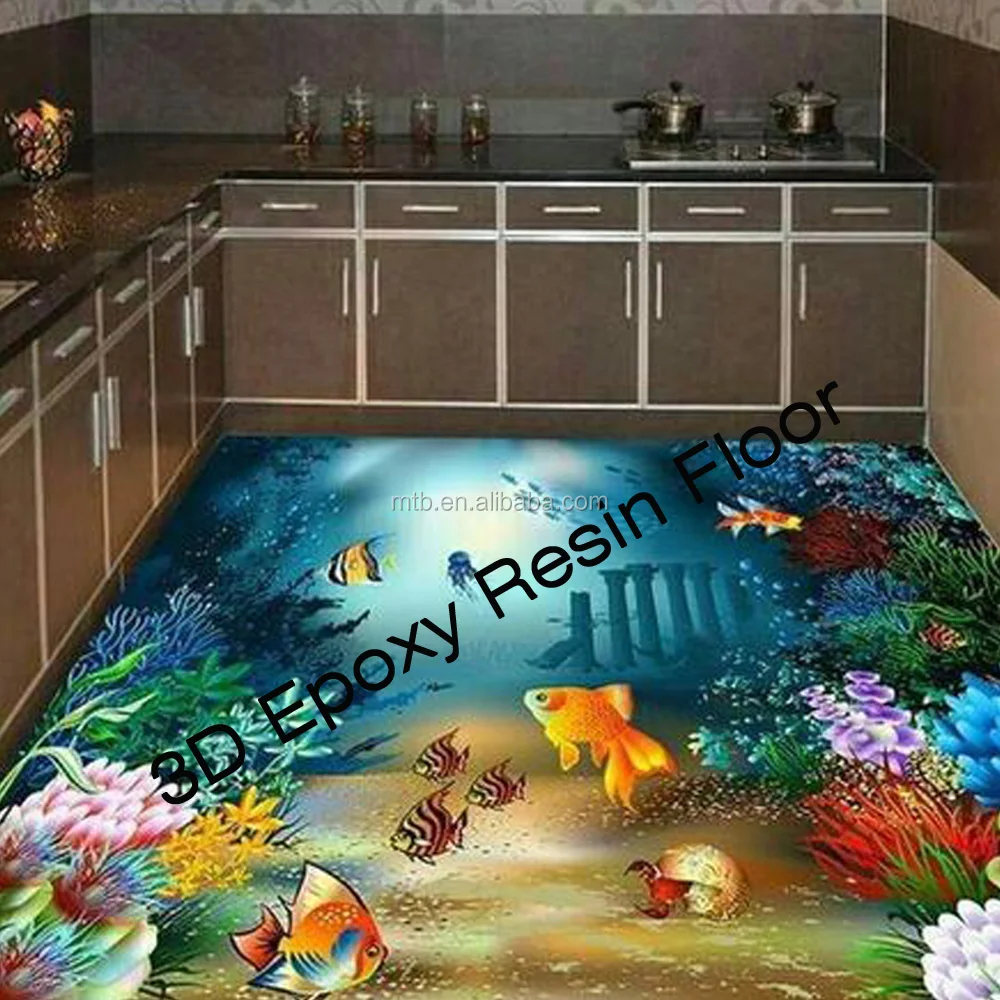  Tahan  gores  3D Epoxy Resin Rumah Lantai Lapisan dan Cat  