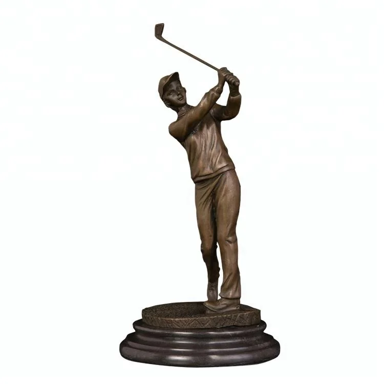 

DS-038 Golf Woman Statue Figurine Bronze Golfer Copper Figurine Western Vintage Man Art office decoration modern