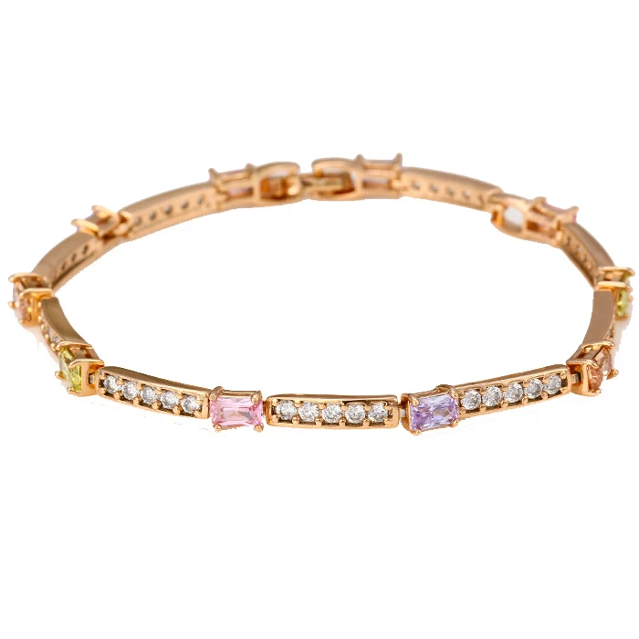 

72664 Xuping New fancy 18k gold plated color jewelry zircon bracelet