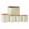 Set of 5 Kitchen Storage Jars Cream Tea Coffee Sugar Biscuits Bread Air Tight