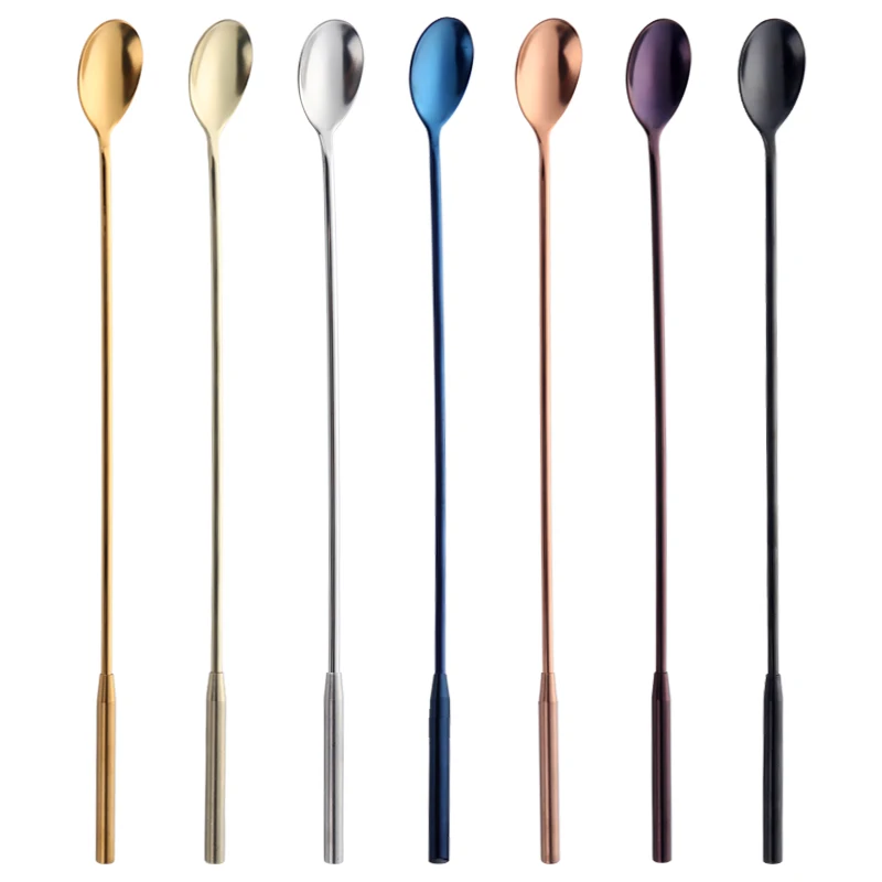 

2019 new idea PVD coating gold long handle cocktail measuring bar spoon, Variety