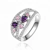 Beautiful Silver Jewelry Cluster Ring With Stones Gift For Girlfriend