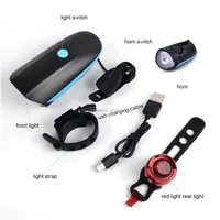 

Jialitte bicycle silicone horn accessories rechargeable usb tail front set handle led bike light