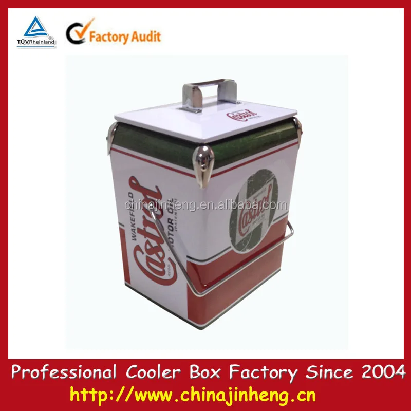 Retro Cooler Box/beer Cooler Box/vintage Ice Insulated Metal Cooler Box