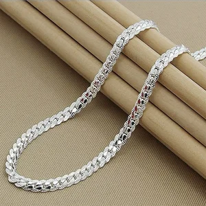 statement Jewelry 5MM Full Sideways Silver or gold Necklace for women and men punk Chain Necklace 2