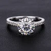 Customized price round cut Solid 18K moissanite diamond ring