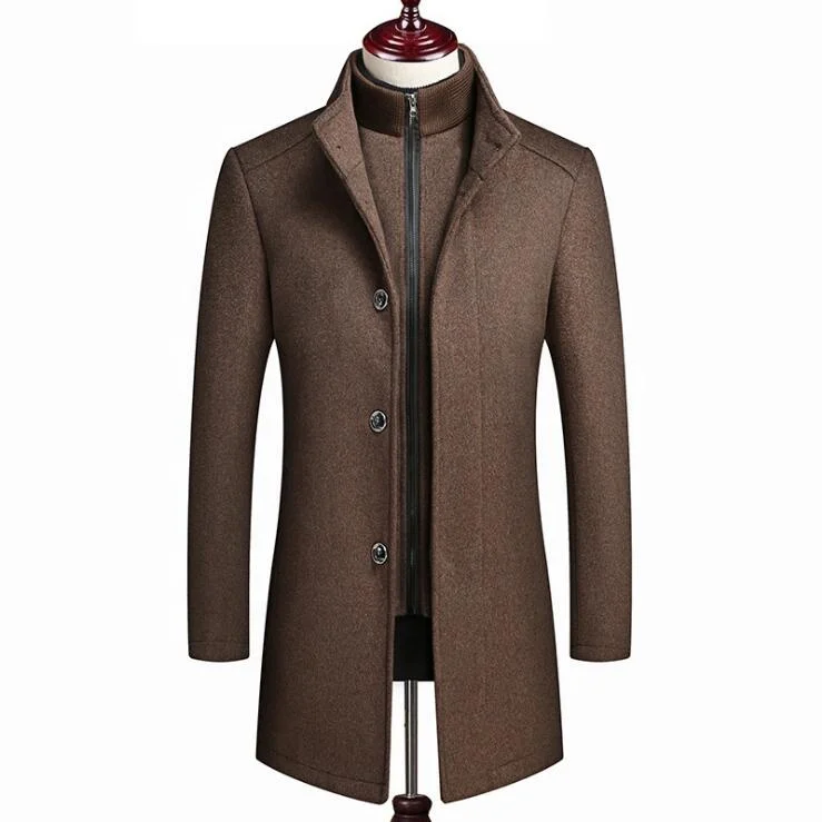 

detachable Woolen coat men's long-sleeved woolen coat detachable vest liner coat