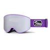 Hot sale double lens anti-fog UV block customized black designer ski goggles snow glasses from Guangzhou factory