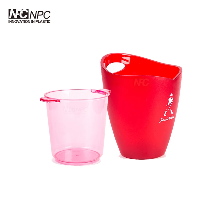 Clear Large Plastic Round Ice Bucket For Beer Vodka Bottle Buy Round