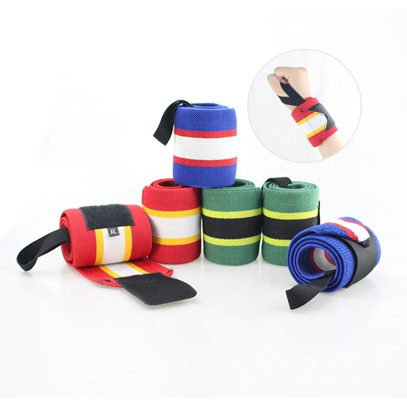 

Low MOQ 20 Designs Premium Quality Weight Lifting Wristband Gym Wrist Support Straps Wraps For Sport Safety Fitness, 20 colors ready stock