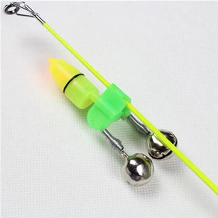 

Night Electronic Fishing Rod Tip Red LED Light Twin Bells Ring Fish Bait Alarm, Picture