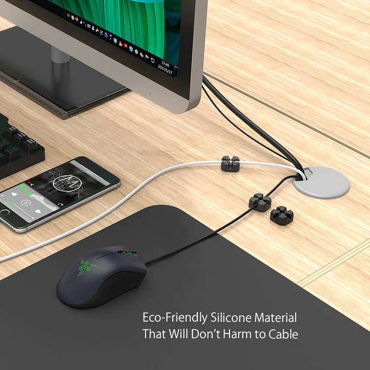 CBSX Cord Protector Cross Holder Clip Colorful smart desk cable organizer