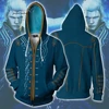 2019 new Devil May Cry 3 sweater 3D digital printed hoodies cardigan jacket cosplay anime costume