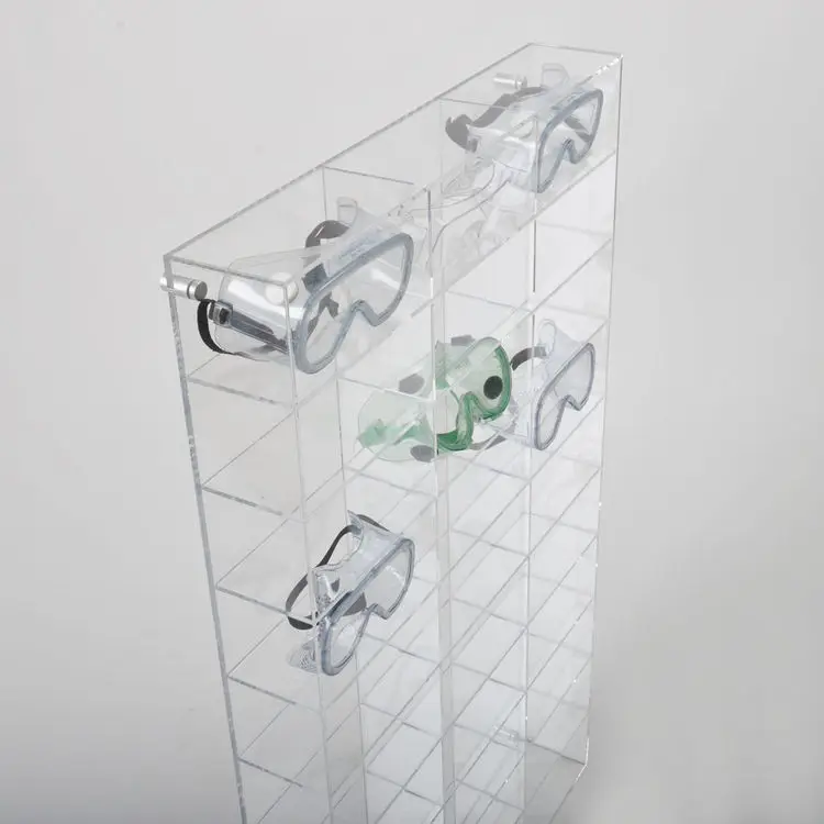 Factory Sale Of Customized Acrylic Glasses / Safety Goggles Wall Unit
