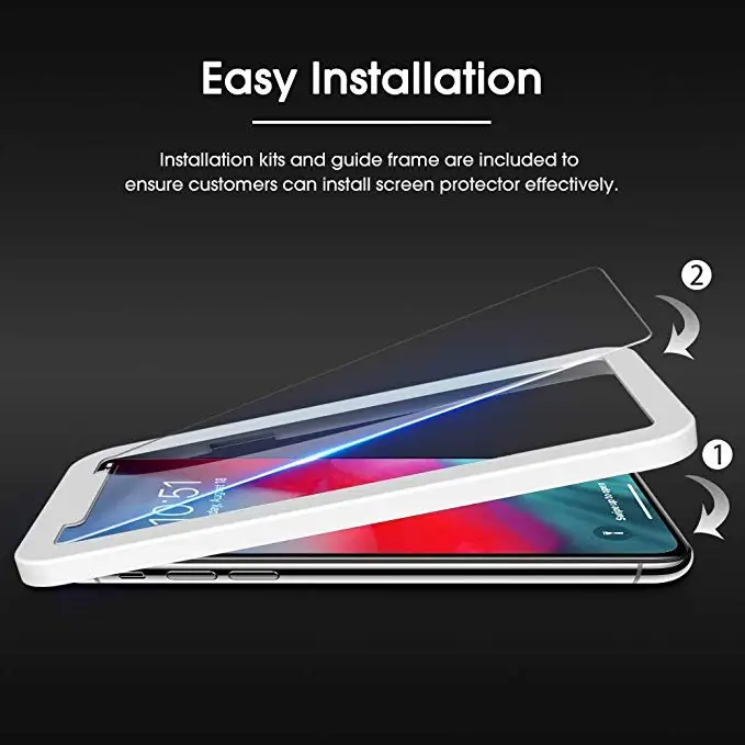 For iPhone 11 XS MAX XR 2019 Premium HD Clarity Tempered Glass Screen Protector with Alignment Case Frame 3D Touch 3-Pack