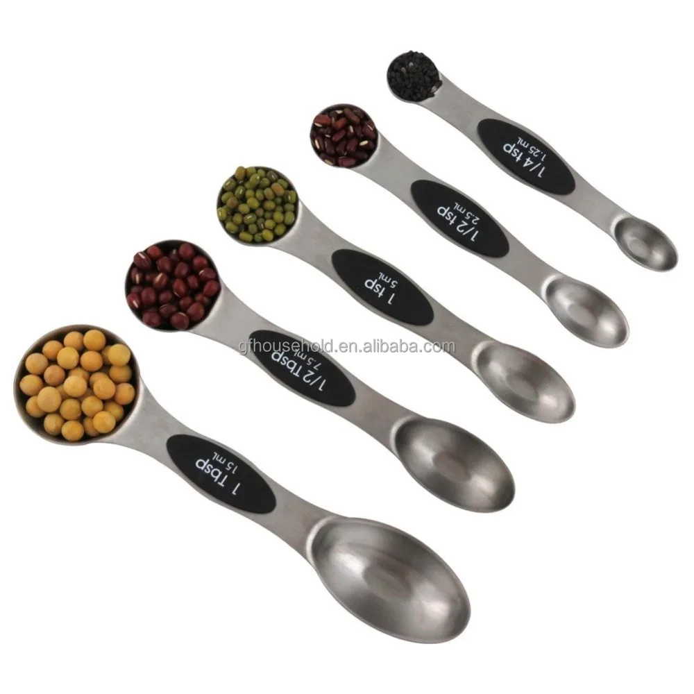 
Amazon 5-pieces Stainless Steel Magnetic Double Double Double Measuring Spoon Set 
