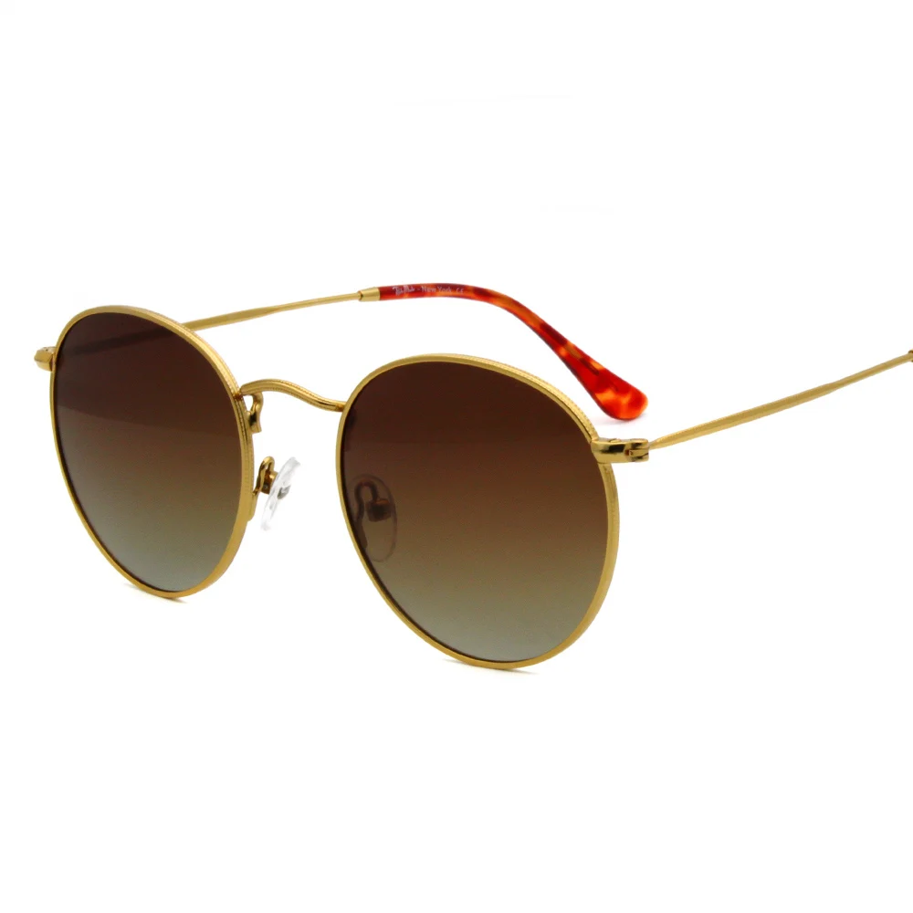 Unisex Sunglasses Round Shape Sun Glasses Colorful Polarized and Glas Lens Metal Frame Glasses Summer Style Sunglasses RFT7001