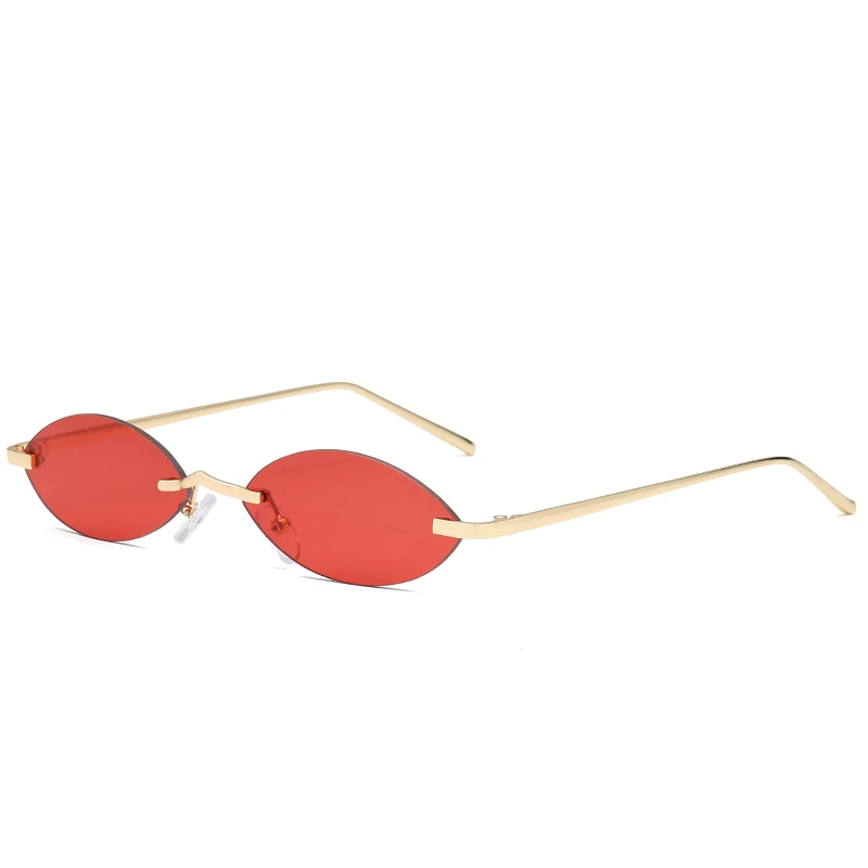 

10550 Superhot Eyewear 2018 Fashion Small Oval Rimless Sun glasses Women Sunglasses