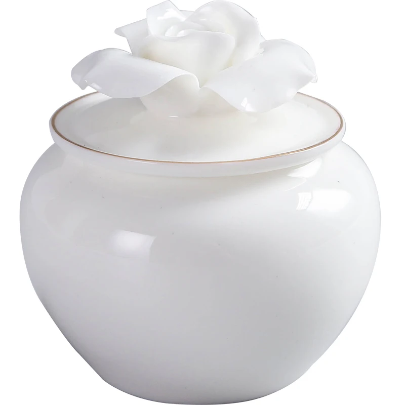 Handmade White Ceramic Retro Jewelry Box for Woman Wedding Gift Storage Decor