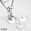 Bear manufacturer Touch Love jewelry factory hot sale silver earrings and necklace simple female fashion jewelry set