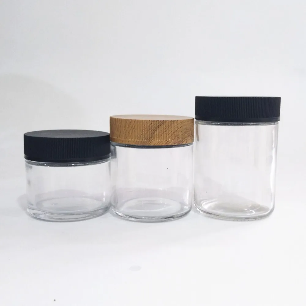 Difference Size Child Proof Glass Jar 2oz,3oz,4oz Bamboo Jars With